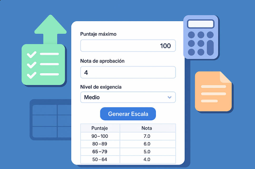 ¿Cómo transformar puntajes a calificaciones usando este generador?